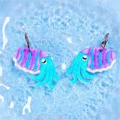Jelly Purple Cuttlefish Earrings By Smiley Moon Studio