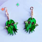Mini Cthulhu Hoop Earrings By Smiley Moon Studio