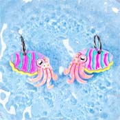 Neon Pop Cuttlefish Earrings By Smiley Moon Studio