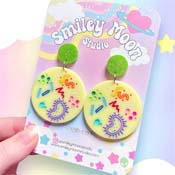 Yellow Petri Dish Earrings By Smiley Moon Studio
