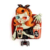 Zombie Girl At The Movies Brooch By Laliblue