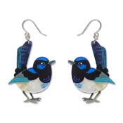Superb Fairy Wren Drop Earrings By Erstwilder