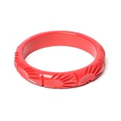 Midi Hibiscus Heavy Carved Bangle By Splendette