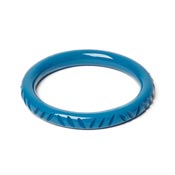 Narrow Peacock Heavy Carved Bangle By Splendette