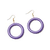 Paradise Heavy Carved Drop Hoop Earrings By Splendette