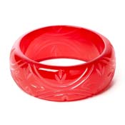 Wide Scarlet Bangle By Splendette